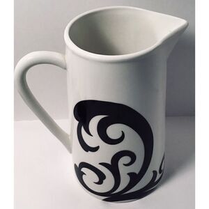 Ciroa Fiori Porcelain Black & White Scrolled Pitcher Tea Juice Australian Design